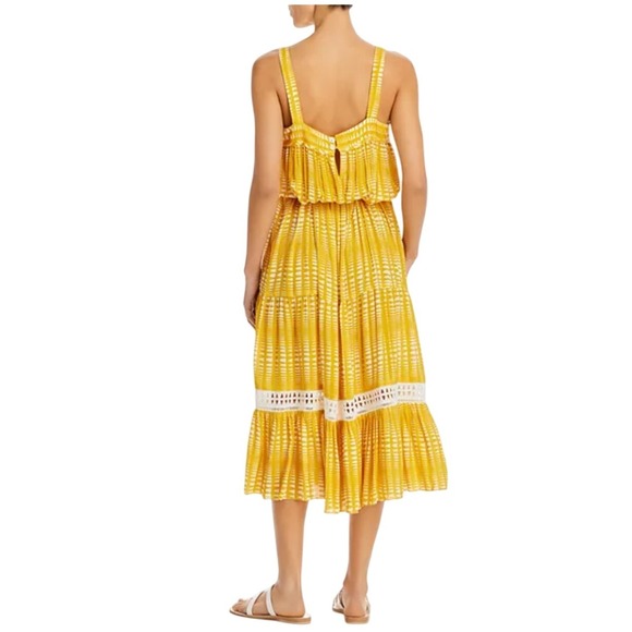 Lemlem Liya Kebede‎ Yellow Tiered Midi Dress Size Small - Picture 2 of 8